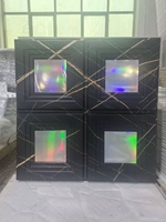 Panneaux muraux 3D en PVC effet miroir laser avec motif géométrique pour la décoration intérieure moderne de chambre, salon, hôtel, restaurant, bar, salon de beauté