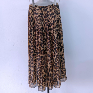 <span class=keywords><strong>Falda</strong></span> Maxi Plisada <span class=keywords><strong>con</strong></span> Estampado de Leopardo Personalizada para Mujer - Product Image 3