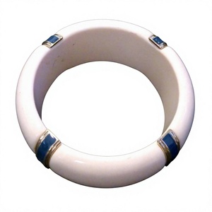 Brazalete de resina azul marino crema Vintage, nuevo modelo de Ángel indio grueso, superventas, venta al por mayor, regalos de Navidad de moda DIY - Product Image 4