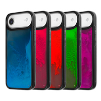 Coque Téléphone Néon Sable Fluorescent Mode pour Série 13-17 Design Personnalisé Matériau PC+TPU Protection 360 Anti-Traces de Doigts