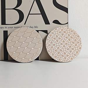 Sous-verre en céramique de style japonais rétro créatif simple, tasse à café, tapis à thé, tapis d'isolation thermique rétro, accessoires pour le thé - Product Image 2