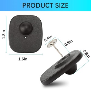 1000 Etiquetas Antirrobo EAS Cuadradas Mini de 8.2Mhz RF, Etiquetas Rígidas de Seguridad para Ropa para Tiendas de Ropa y Supermercados con Pasadores - Product Image 2