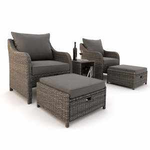 Ensemble <span class=keywords><strong>de</strong></span> <span class=keywords><strong>salon</strong></span> d'extérieur <span class=keywords><strong>en</strong></span> rotin synthétique <span class=keywords><strong>de</strong></span> qualité supérieure, 5 pièces, canapé <span class=keywords><strong>en</strong></span> osier PE avec table <span class=keywords><strong>en</strong></span> <span class=keywords><strong>verre</strong></span> <span class=keywords><strong>trempé</strong></span> - Product Image 3