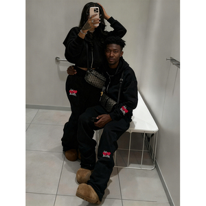 <span class=keywords><strong>Ensemble</strong></span> de survêtement d'hiver personnalisé en chenille brodée pour <span class=keywords><strong>femme</strong></span>, sweat à capuche zippé et pantalon de jogging large, <span class=keywords><strong>ensemble</strong></span> en molleton surdimensionné pour <span class=keywords><strong>femme</strong></span> - Product Image 2