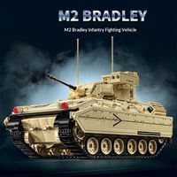 Véhicule blindé Bradley Stryker X, blocs de construction assemblés, modèle de jouets pour enfants, 12GO96007M2