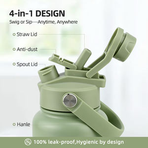 Flacon réutilisable de bouteille d'eau de l'espace isolé sous vide en acier inoxydable de 24oz avec logo personnalisé pour la randonnée, les cadeaux et les cadeaux. - Product Image 4