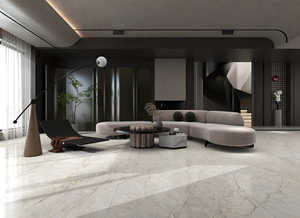 Dalles murales en porcelaine frittée grand format 1600x3200 à prix abordable, aspect marbre calcaire, dalles souples artificielles pour sols domestiques - Product Image 2