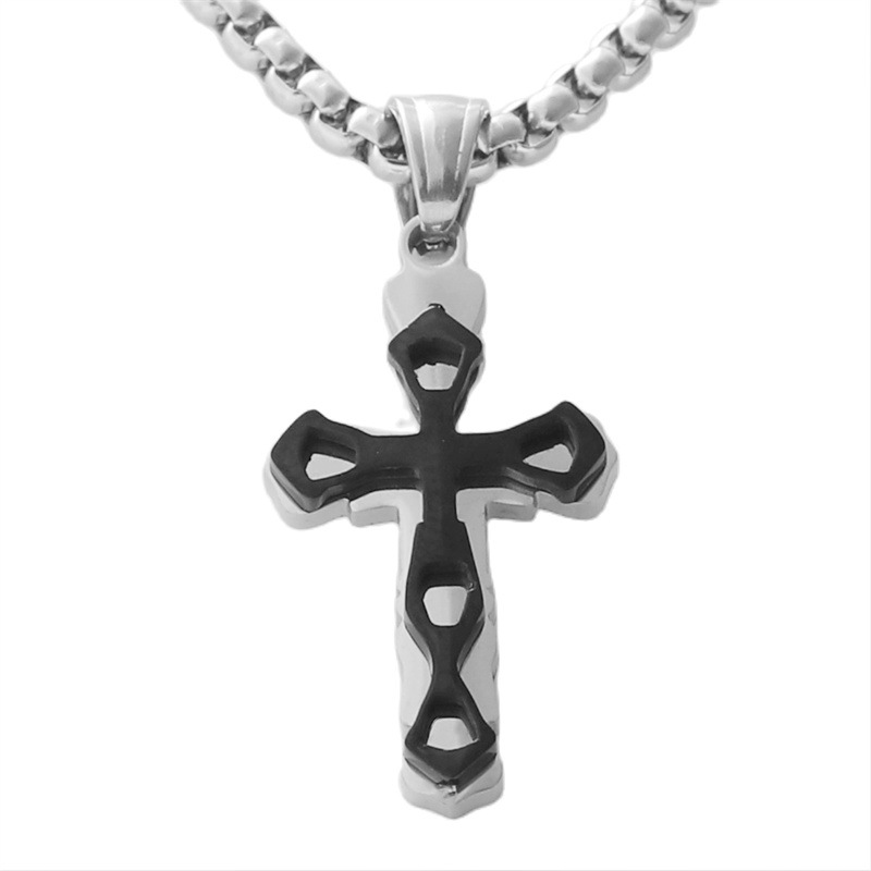 Pendentif noir bicolore (sans chaîne)