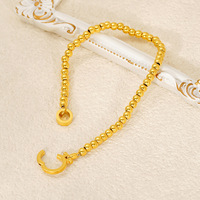 Lateefah Simple Fashion Femmes Perles Imperméables OT Fermoir Chaîne Acier Inoxydable Or Bracelets
