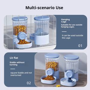 Yeni Plastik Sağlam Klasik Asılı Kafes Köpek Mama Kabı Otomatik Su Sebili ve Besleyici 2'si 1 Arada Çevre Dostu Su Geçirmez IPX5 Toptan - Product Image 3