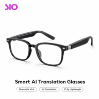 Lunettes Audio Intelligentes 5.4 à Oreille Libre, Lunettes de Soleil Musicales à Double Commande Tactile, Verres Transparents, Chargement Magnétique USB