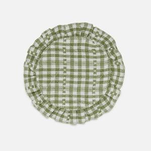 Sous-verres ronds à carreaux gingham les plus vendus, sous-verres réversibles en tissu à carreaux rustiques, sous-verres lavables en tissu gingham pour boissons - Product Image 4