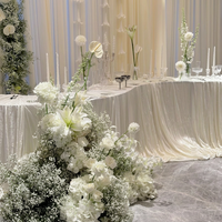 Bouquet de fleurs artificielles en plastique Gypsophila fait main pour décoration de mariage et de scène nuptiale