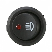 Interrupteur à bascule KCD1, dessus rond, base carrée, interrupteur de phare antibrouillard à LED rouge 12V SPST pour éclairage automobile et marine