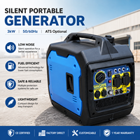 Générateur d'électricité portable à essence super silencieux 3KW / 50/60Hz / Léger / Utilisation domestique et en camping
