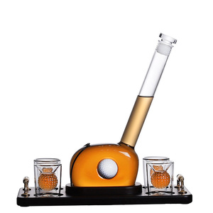 Cadeaux de golf uniques sur le thème du golf, ensemble de carafe à whisky de golf de 750 ml avec 4 verres à shot en forme de balles de golf pour bourbon, scotch, vodka, <span class=keywords><strong>tequila</strong></span> - Product Image 4