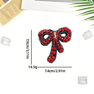 رقع قماشية مطرزة يدويًا بالخرز والترتر على شكل قلب ونجمة للحقائب وأزياء المسرح وإكسسوارات الملابس - Product Image 2