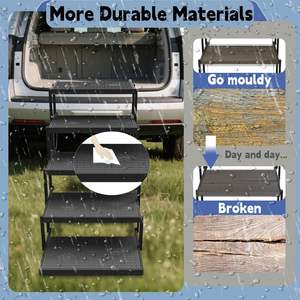 Escaliers pour chiens pour voiture, rampes pliables pour chiens avec surface antidérapante pour grands chiens, marches portables pour chiens pour voitures et camions, 4 marches - Product Image 4