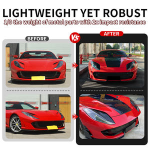 Rejillas de Ventilación Laterales para Faros Delanteros de Fibra de Carbono Seca Estilo OME para Ferrari 812 - Product Image 2