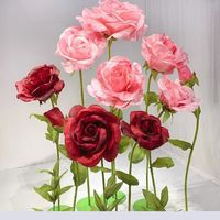 Riesige Stehende Realistische Papierblumen Rote Rosa Rosen Hochzeit Weihnachten Heim Party Dekoration Bestseller