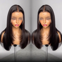 Perruque en cheveux humains 13x4 HD Lace Glueless Fluffy, perruque sans colle, lace front, pour femmes blanches