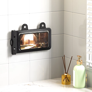 Pratique mains libres avec ventouse <span class=keywords><strong>pochette</strong></span> de <span class=keywords><strong>téléphone</strong></span> étanche double lanière stable parfaite <span class=keywords><strong>pour</strong></span> la douche, le bain et les parcs aquatiques - Product Image 1