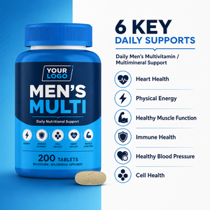 Formule personnalisée en vrac certifiée ISO, multivitamines, multiminéraux, énergie physique, concentration mentale, bien-être, comprimés multivitaminés pour hommes - Product Image 2