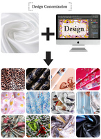 Tissu satiné en polyester 100% brun, imprimé numériquement, fabriqué en usine à Shaoxing, vente en gros