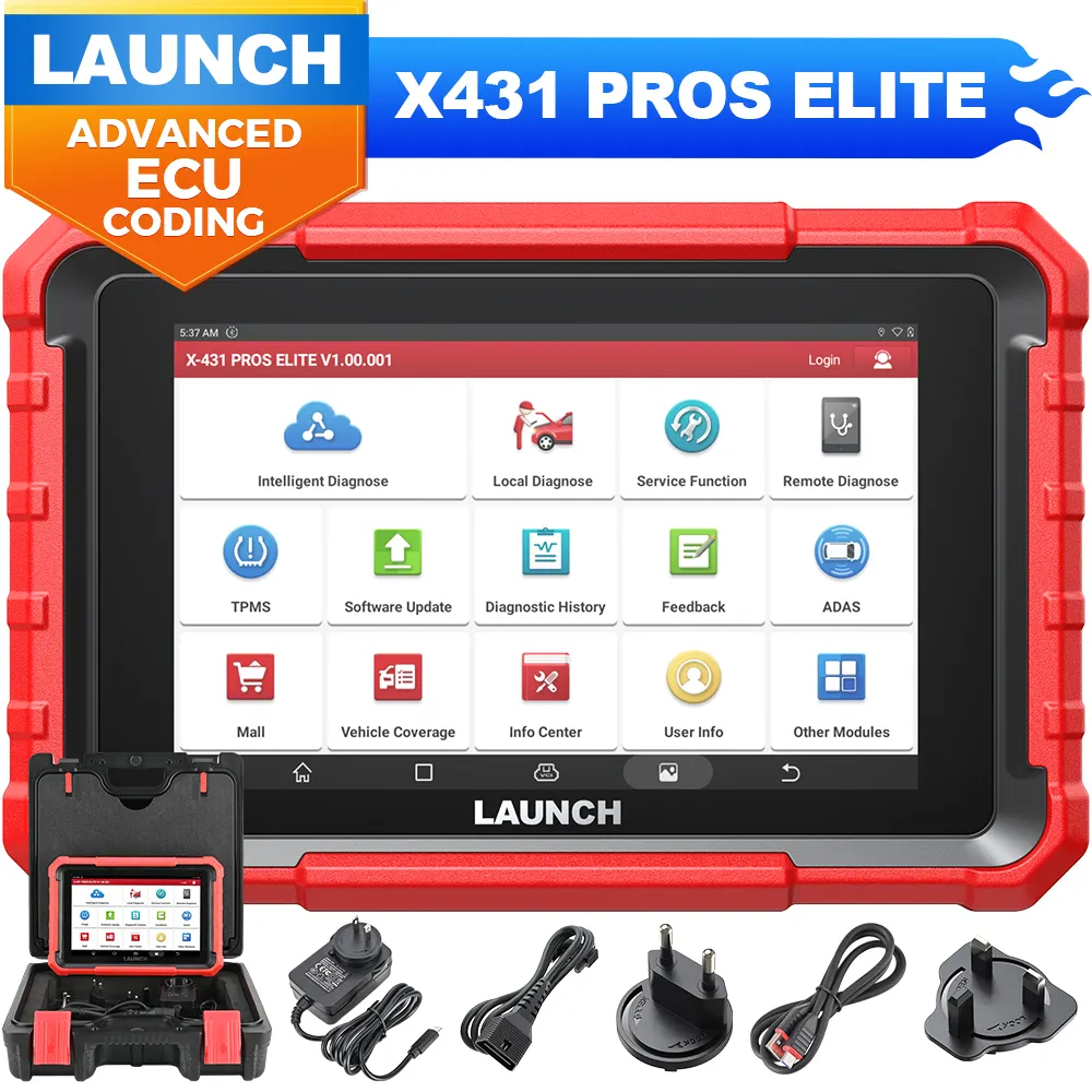 Original LAUNCH X431 PROS Elite OBD2 Scanner All-in-One Automotive Diagnostic Tool Full Function ECU Coding 37+ Resets FCA Tool