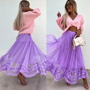 Falda de Malla de Cintura Alta de 92 cm, Falda Elástica por Encima de la Rodilla con Banda Elástica, Falda de Pastel con Borde de <span class=keywords><strong>Hongo</strong></span>, Super Fairy, con Forro de 75 cm - Product Image 4