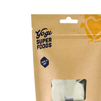 Sacs en papier kraft brun personnalisés pour aliments, livraison à domicile, sachets debout avec fermeture éclair, emballage avec fenêtre transparente pour imprimante, doypack