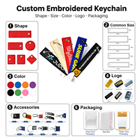 Geborduurde sleutelhangers met aangepast logo, bulkverpakking voor klassieke auto-accessoires & gepersonaliseerde geweven sleutelhangers van textiel