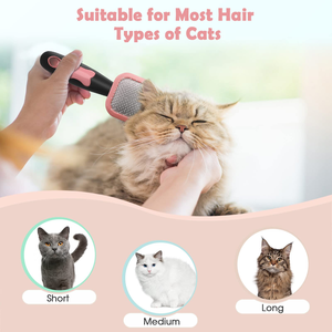 แปรงขนสัตว์เลี้ยงสีชมพูสวยงามสำหรับแมวและสุนัข - Product Image 4
