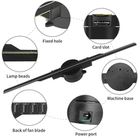 Kipas LED Hologram 3D Aplikasi Seluler Dua Bilah 42cm Layar Kipas LED Hologram 3D Stereo Tanpa Kacamata Kipas Hologram 3D