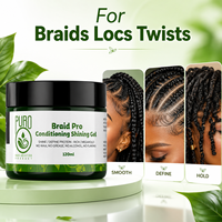 Gel Kepang Rambut Hitam 120ml Grosir, Daya Rekat Kuat, Gel Penata Rambut untuk Kepang, Locs, dan Twist