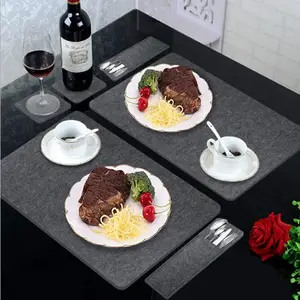 Dining Table Placemat Kitchen Tool Washable Tableware Pad Coaster Coffee Tea Place Mat Resistant Felt Cup Mat