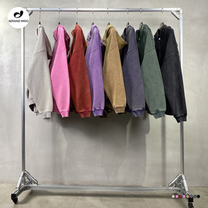 Street Wear sweat à capuche vierge surdimensionné coton polaire lourd Vintage 450 gsm sweat à capuche lavé à l'acide sweats à capuche hommes - Product Image 5