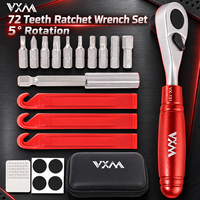 Jeu de clés à cliquet VXM à 72 dents, poignée antidérapante, résistant aux chocs, kit d'outils de réparation de vélo pour VTT, vélo de route, entretien du cyclisme