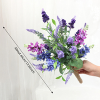 Bouquet de fleurs artificielles de lavande, fausse composition florale violette pour la décoration de la maison et des tables de mariage