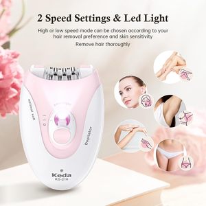 Épilateur électrique Keda KD-216 pour femmes, appareil d'épilation portable rechargeable par USB, écran LED, étanche IPX4, lavable, rose - Product Image 4