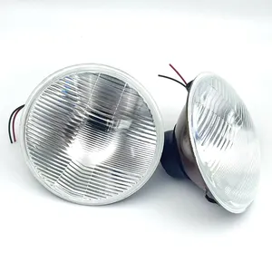 factory price semi sealed beam headlight 7 inch round 6014 used h4 p43t bulb hi/low beam with t10 parking light metal housing