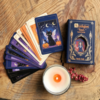 Boîte à fenêtre personnalisée OEM pour jeu de tarot en papier avec estampage doré et bordure pour jeu de divination et cadeau