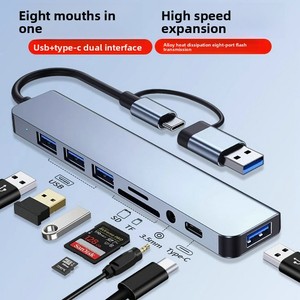 Station d'accueil <span class=keywords><strong>USB</strong></span>-<span class=keywords><strong>C</strong></span> 8-en-1 double port Spot avec prise en charge <span class=keywords><strong>USB</strong></span> 3.0 et TF/<span class=keywords><strong>SD</strong></span> pour téléphones mobiles - En stock - Product Image 2