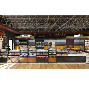 Rak <span class=keywords><strong>display</strong></span> supermarket tingkat tinggi konter checkout modern untuk supermarket diskon besar rak kabinet dinding desain untuk dijual - Product Image 1