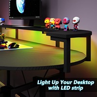Table de jeu 75 "en gros d'usine avec support de moniteur, grande table PC avec lumières LED, bureau à domicile, noir