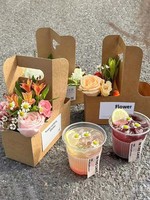 Boîte cadeau de Noël, support jetable pour gobelet de thé au lait, emballage floral pour café à emporter, gaufrage floral personnalisé, pelliculage brillant