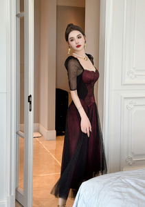 新款优雅双层长晚礼服舞会礼服定制蕾丝女装 - Product Image 4