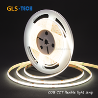 Kit de bande LED COB CCT à température de couleur réglable, 2700K-6500K, dimmable, double couleur en boîte pour l'éclairage domestique/commercial