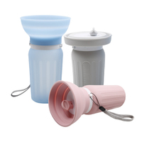 Gourde portable en silicone pour animaux de compagnie avec bol pliable anti-fuite – Idéale pour la marche, la randonnée et les voyages en extérieur