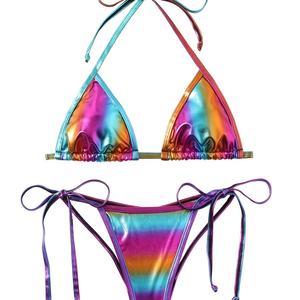 Traje de Baño OUTPACE 2024 para Mujer, Talla Grande, con Logotipo Personalizado, Venta al Por Mayor, Conjunto de 2 Piezas, Decoración de Cristales y Pedrería, Diseño Animal y Letras - Product Image 2